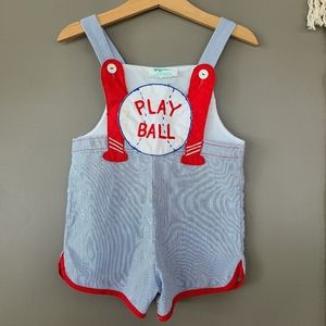 Vintage | Tiny Tots Baseball Themed Overalls 24 M